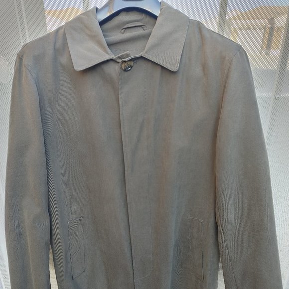 Men's London Fog Trench Coat - Size 40S - Color Dark Green - Picture 2 of 16